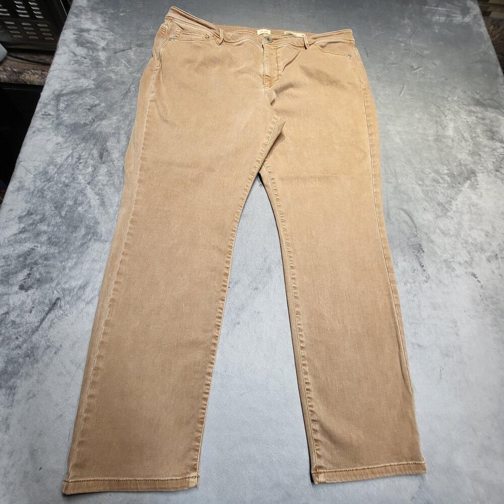 J. Jill Jeans Womens 18 Beige Light Wash Slim Ankle Stretch Denim Pockets